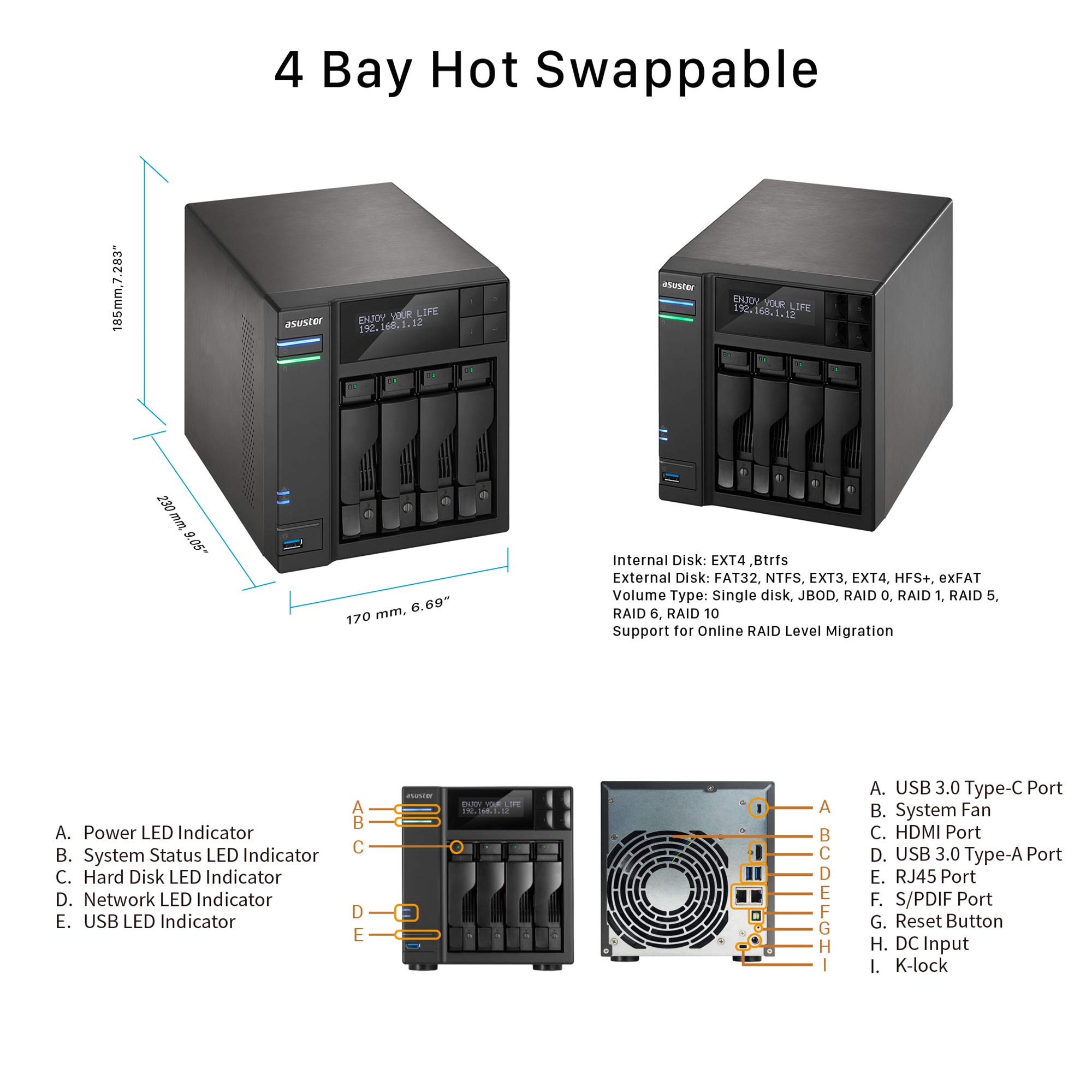 asustor-as6404t-nas-system-4-bay-8gb-ram-4k-hdmi image 3