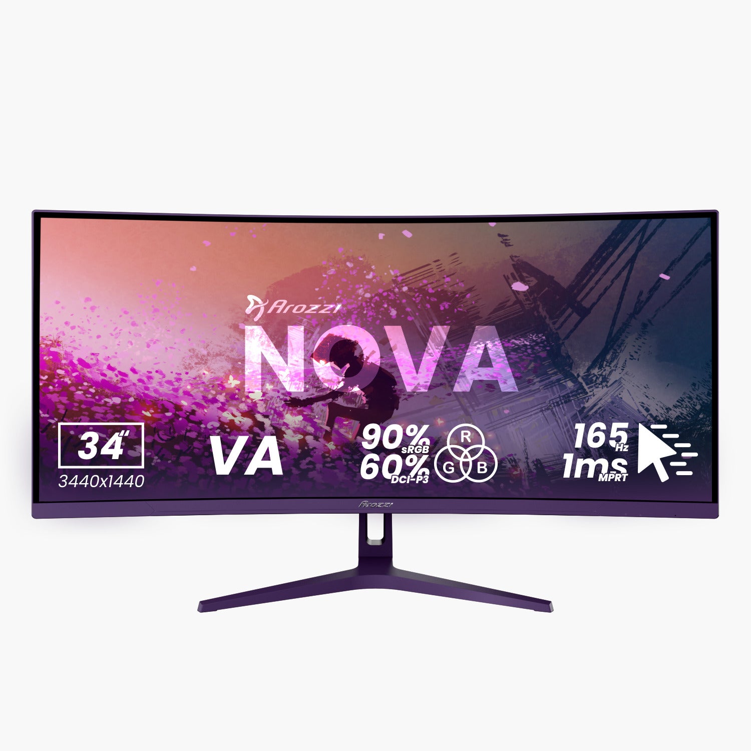 arozzi-nova-34-curved-uwqhd-gaming-monitor-165hz-schwarz image 1