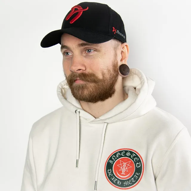 arozzi-apparel-sport-cap-basecap-schwarz-rot-verstellbar image 1