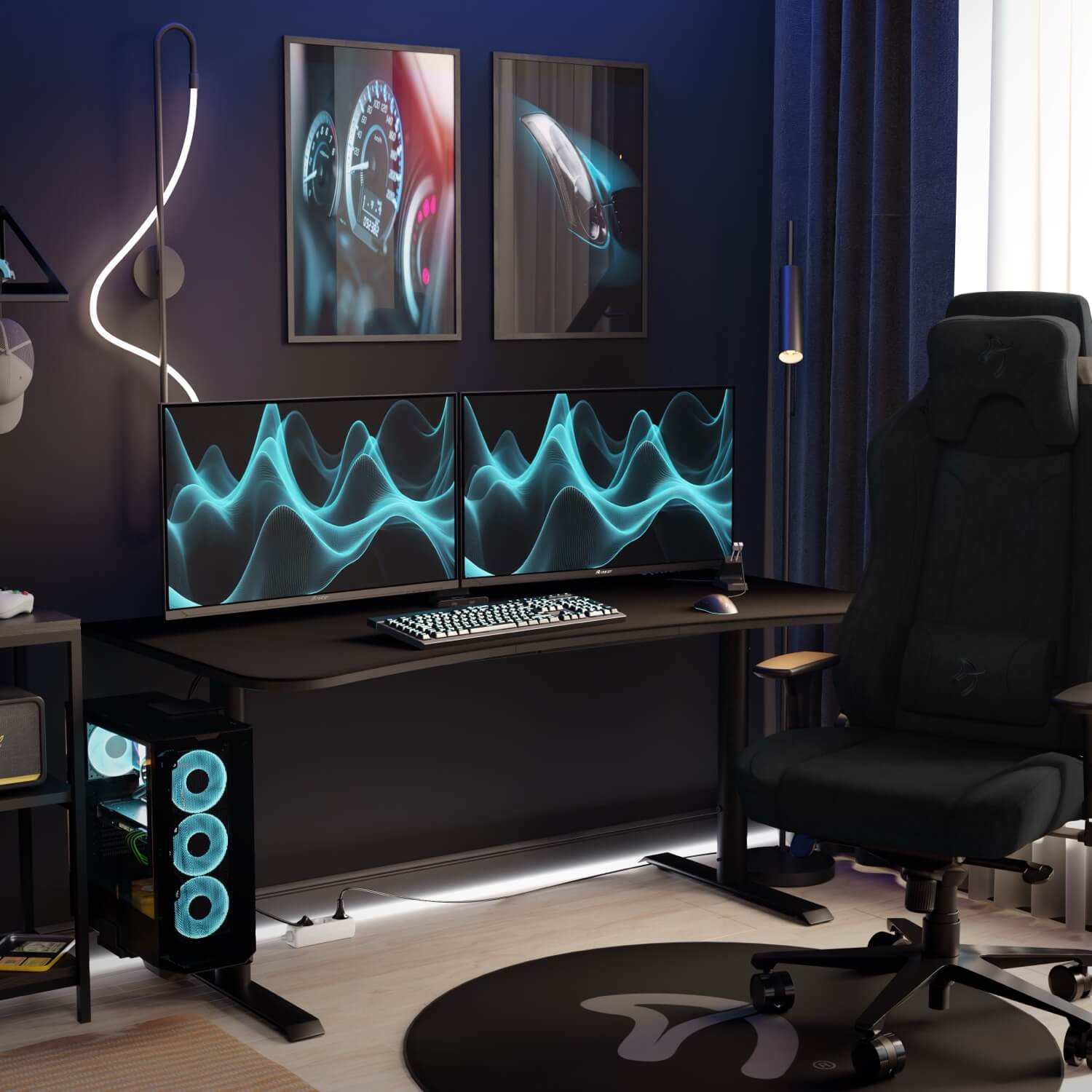 arozzi-arena-large-gaming-tisch-pure-black-160cm image 2