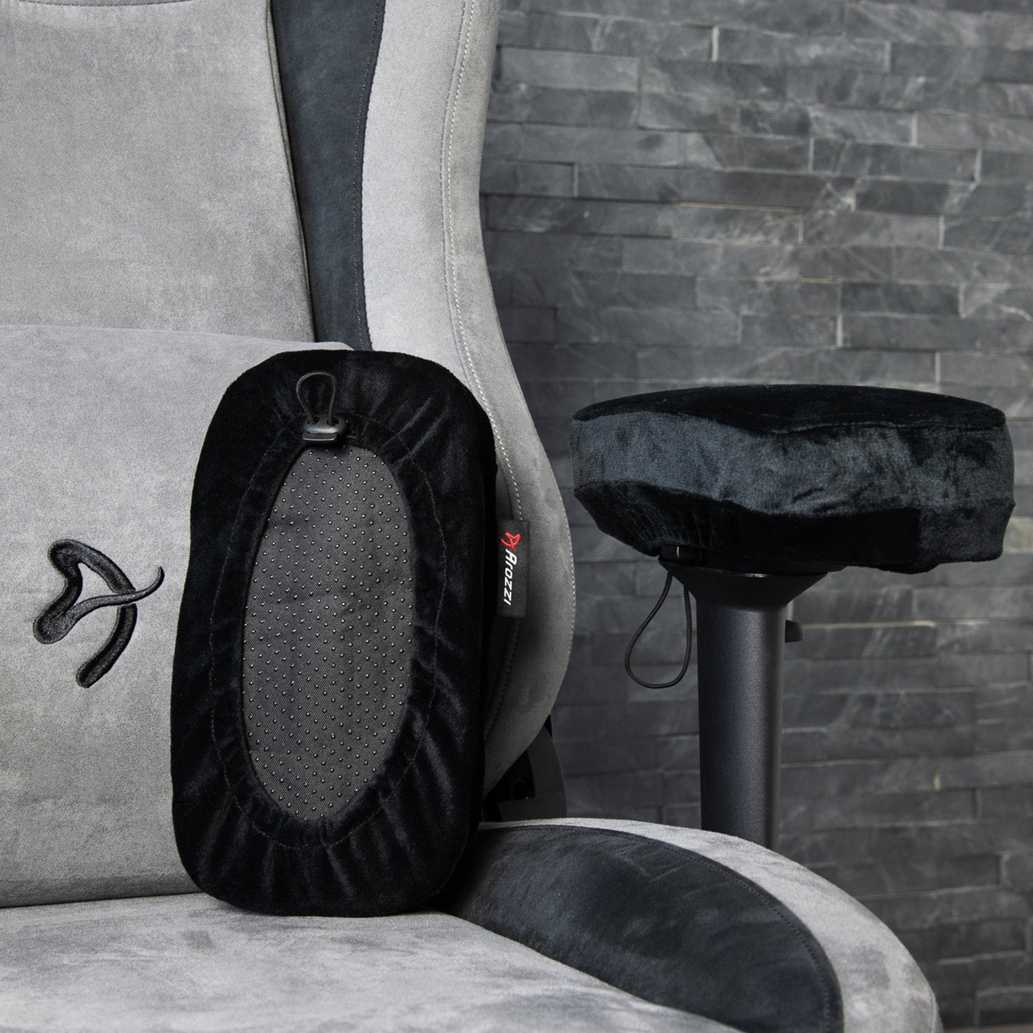 arozzi-memory-foam-armlehnen-pads-velvet-black-2er image 2